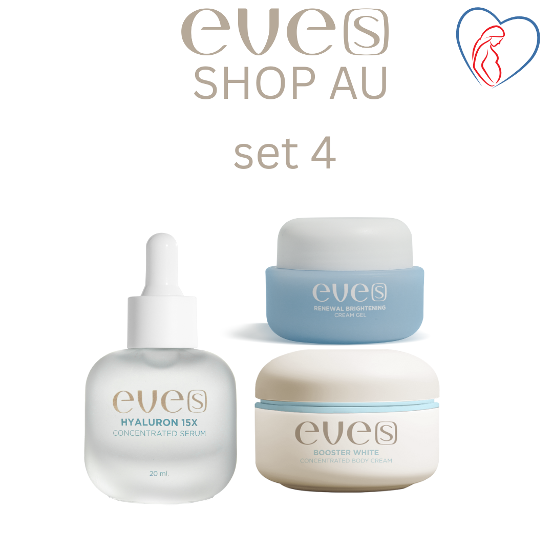 ชุดบำรุงผิวคุณแม่ 4 - 1 ไฮยา / 1 บูสเตอร์ฟ้า /1 ครีมเจลฟ้า