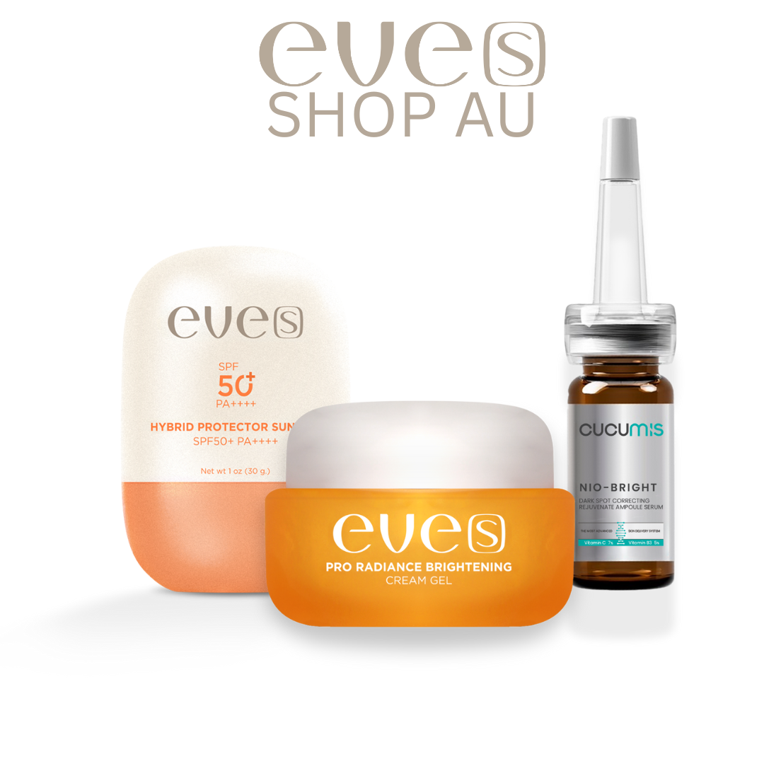 EVE'S เซตหน้าใสไม่กลัวแดด ครีมเจลอีฟส์ ซันเจลอีฟส์ แอมพูเซรั่ม ป้องกันแสงแดด บำรุงฟื้นฟูผิว เติมความชุ่มชื้นให้กับผิว