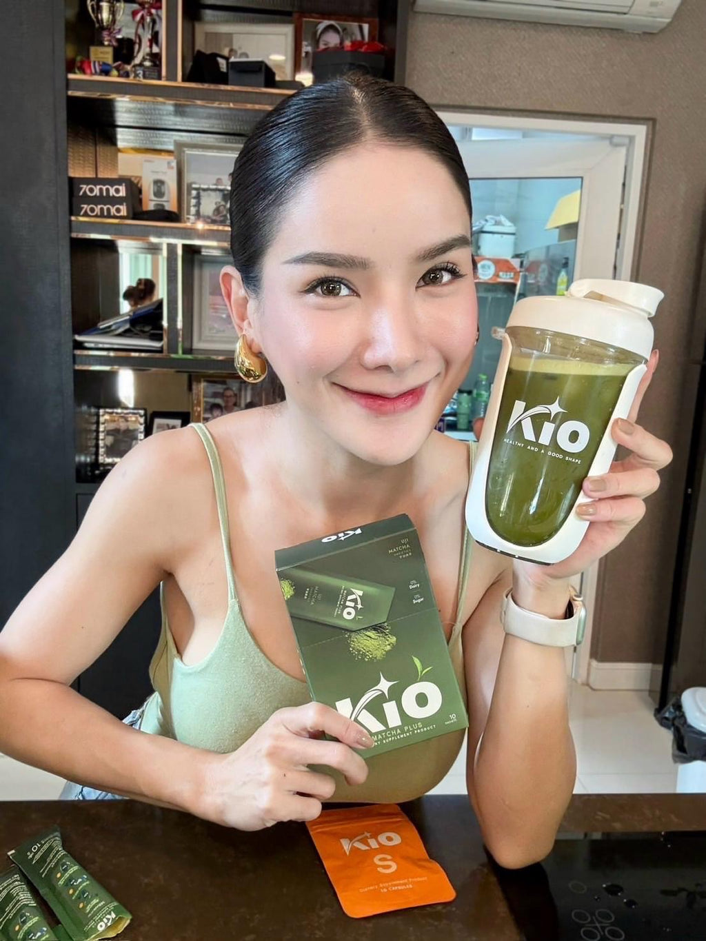 3+1 ซอง โปรไบโอติค Kio Mutcha KIO Matcha Plus มัทฉะเกรดพรีเมี่ยม ไม่ผสมน้ำตาล