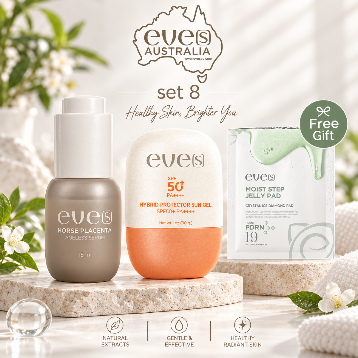 Mommy Skincare Set 8 - 1 EVE'S Serum / 1 Sun Gel Sunscreen