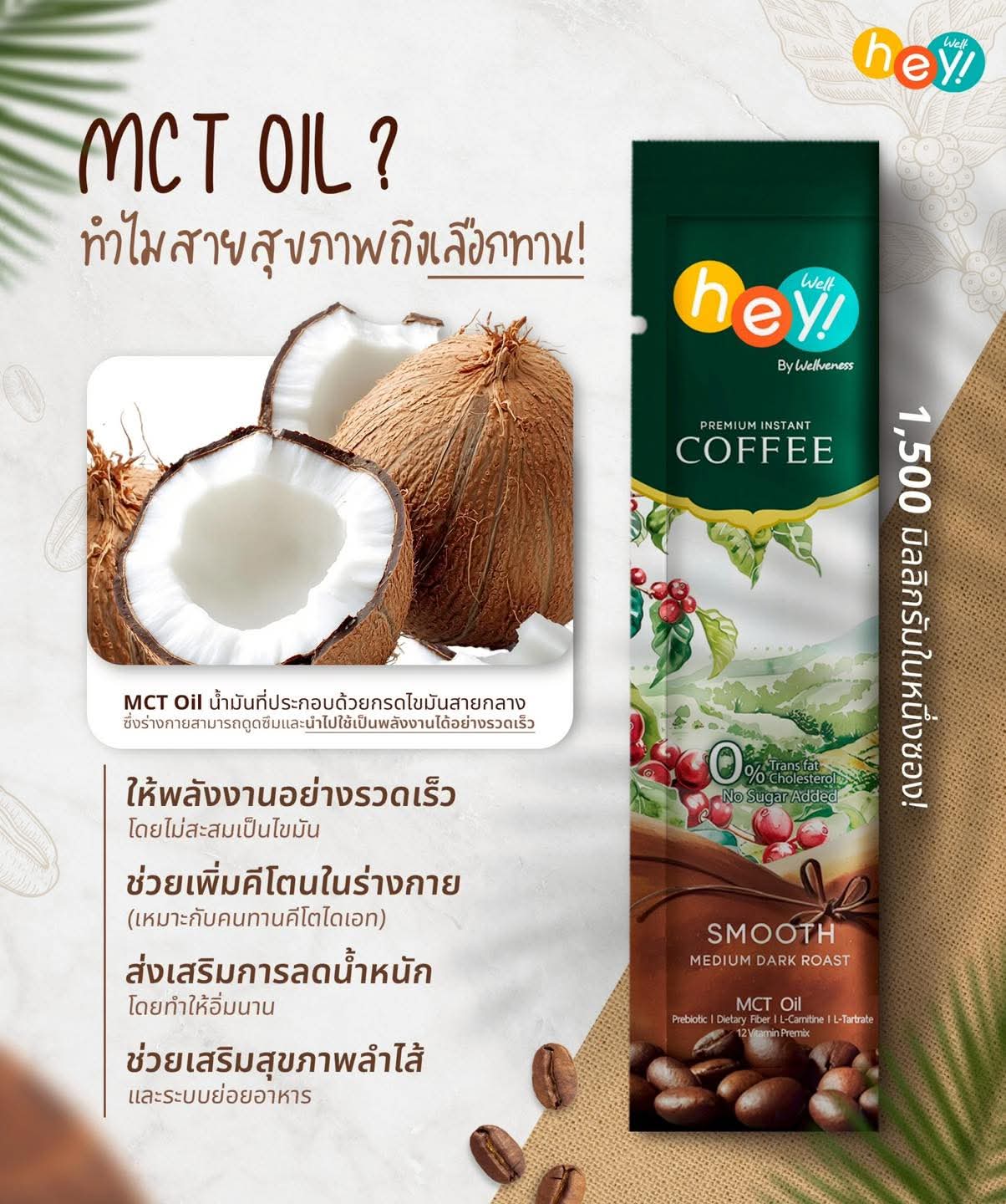 Hey Well Coffee ชุด 3 กล่อง สุดคุ้ม-เวลคอฟฟี่ Hey! Well Coffee เวลวีเนส กาแฟเพื่อสุขภาพ กาแฟบล็อคเบรินส์ ไม่มีน้ำตาล ไม่มีครีมเทียม มีพรีไบโอติก