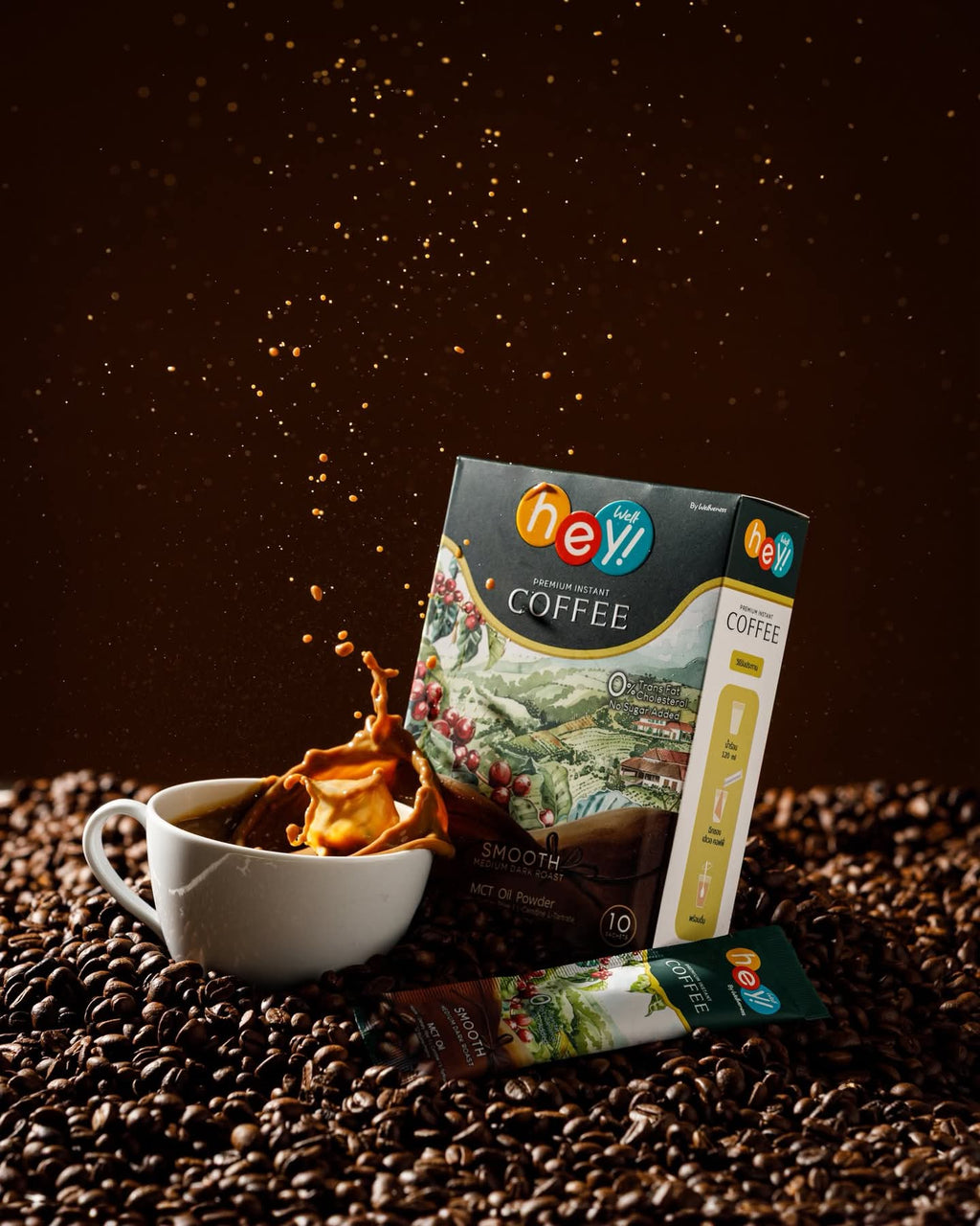 เวลคอฟฟี่ Hey! Well Coffee เวลวีเนส กาแฟเพื่อสุขภาพ กาแฟบล็อคเบรินส์ ไม่มีน้ำตาล ไม่มีครีมเทียม มีพรีไบโอติก
