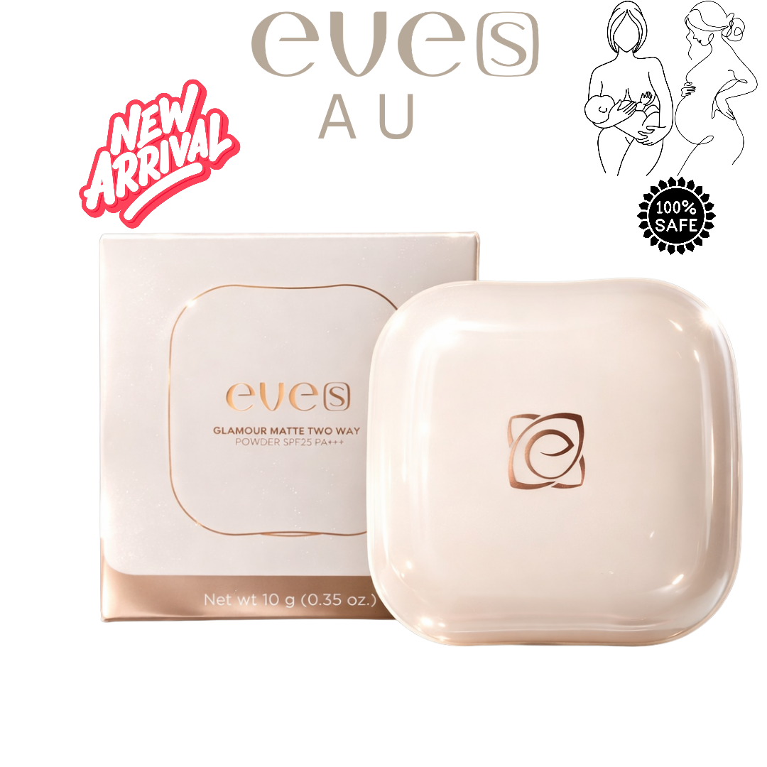 แป้งอีฟส์ใหม่  เบอร์2.        EVE'S GLAMOUR MATTE TWO WAY POWDER SPF 25 PA+++
สูตรคุมมัน 100% ปกปิด บางเบา
