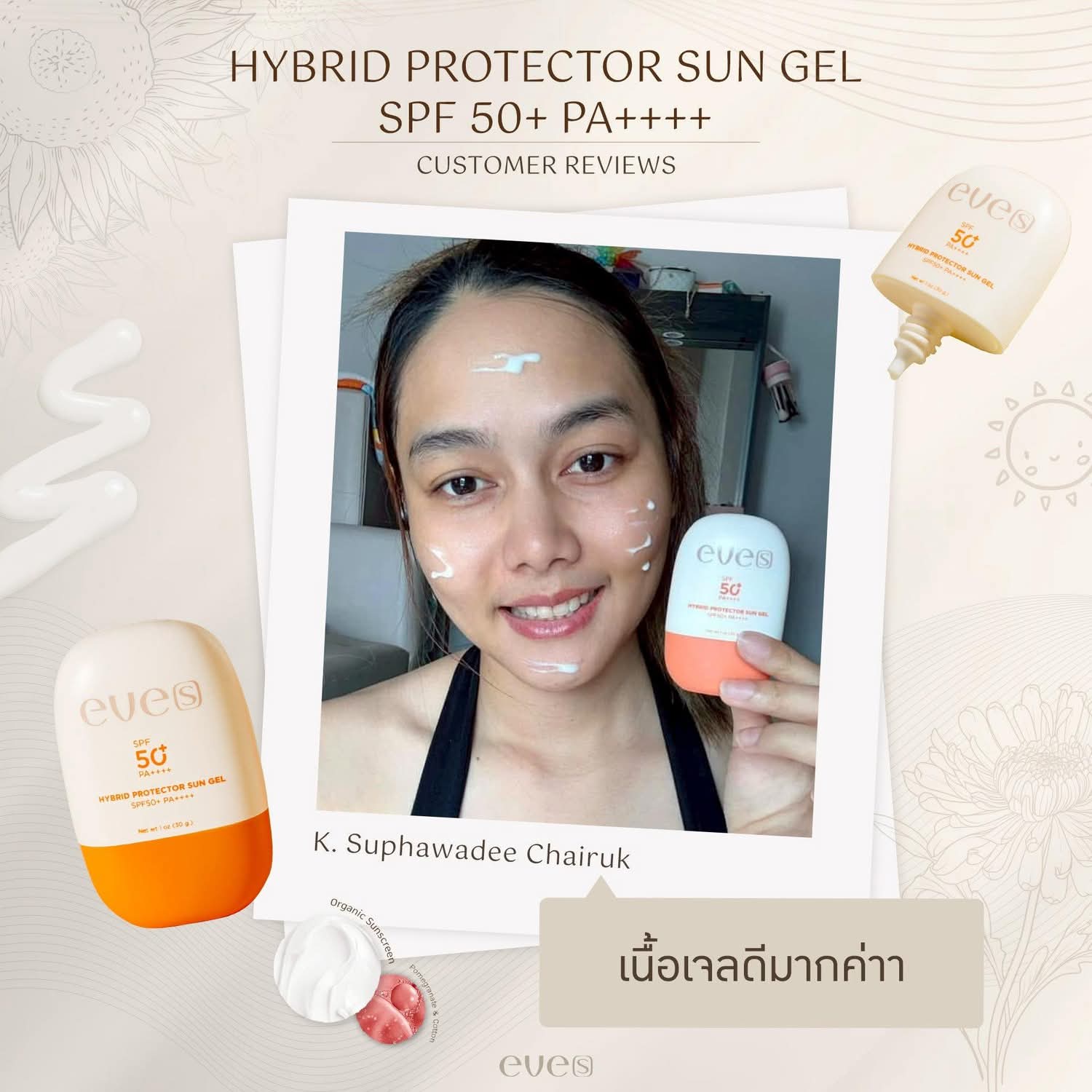 ชุดบำรุงผิวคุณแม่ 12 - 1 ไฮยา /1 กันแดดซันเจล