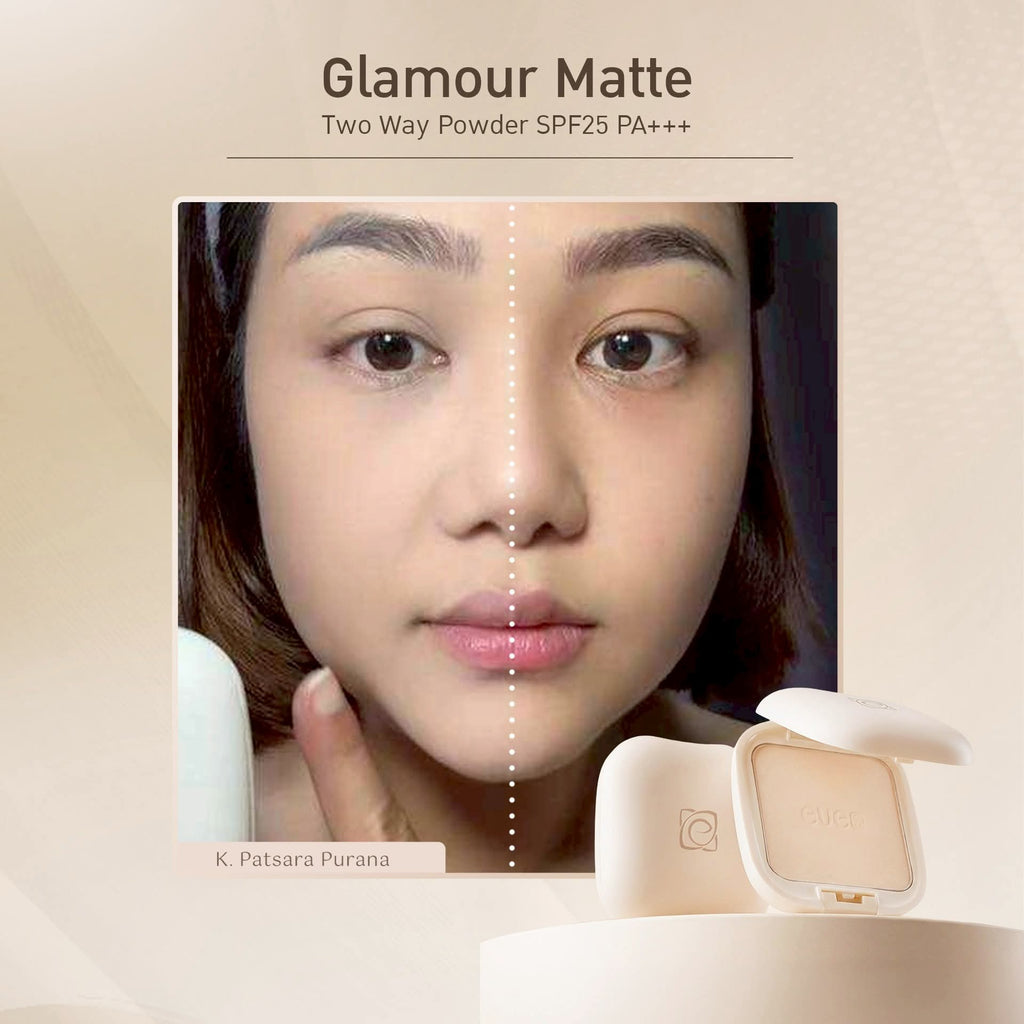 แป้งอีฟส์ใหม่  เบอร์2.        EVE'S GLAMOUR MATTE TWO WAY POWDER SPF 25 PA+++
สูตรคุมมัน 100% ปกปิด บางเบา