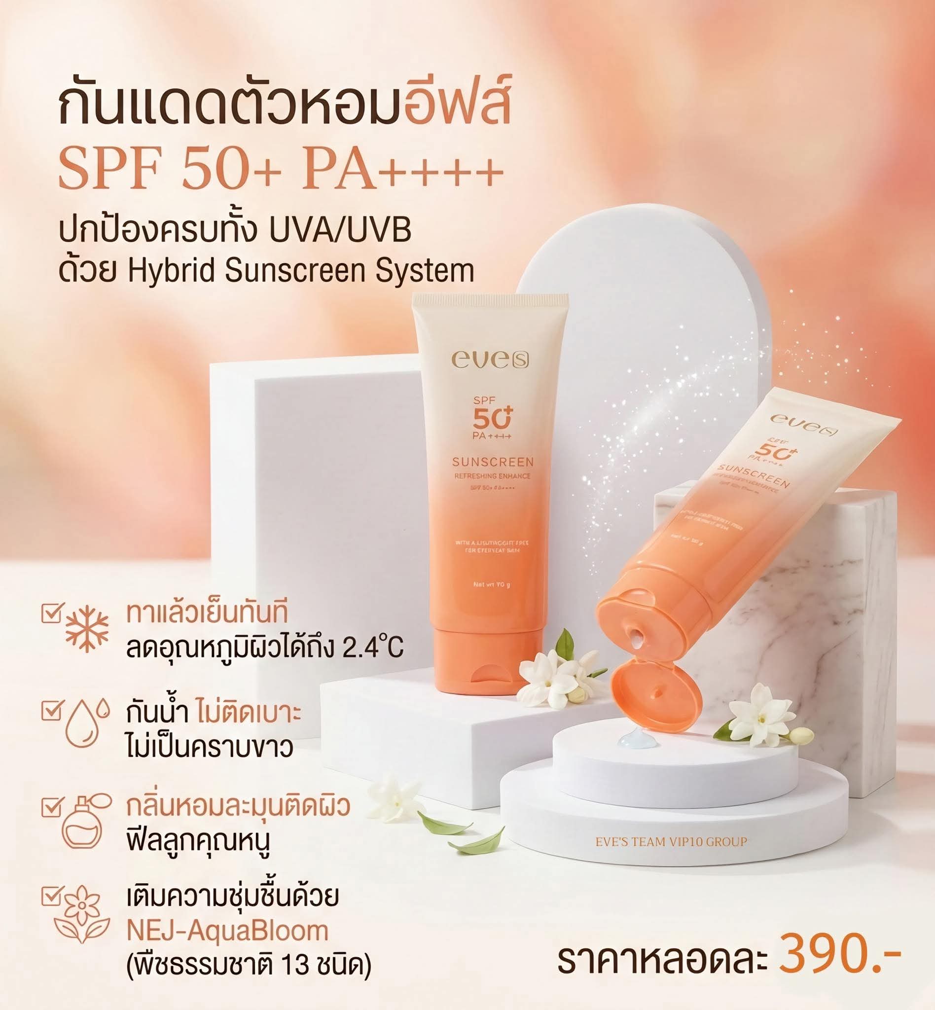 กันแดดตัวหอม ปกป้องผิวจากแสงแดด UVA/UVB